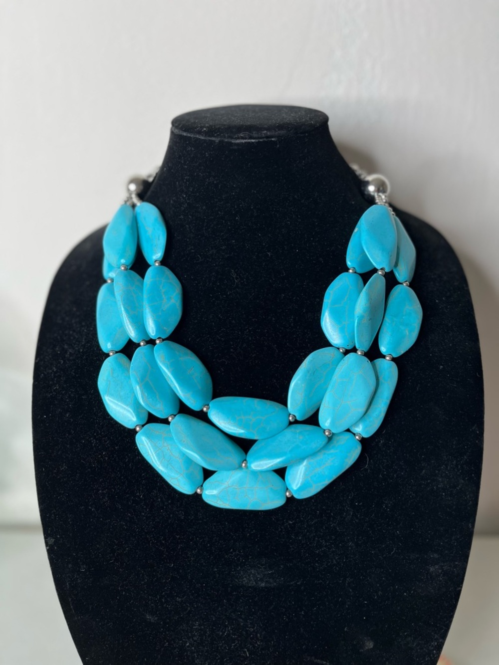 Bold Turquoise Multi-Strand Statement Necklace
